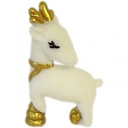 køb Jule Minifigur 4 Cm - Hvid Hjort - Dekoration billigt tilbud online