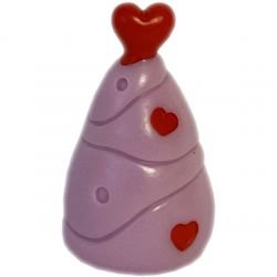 køb Jule Minifigur 4 Cm - Lyserødt / Pink Juletræ Med Hjertestjerne - Dekoration billigt tilbud online
