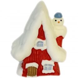 køb Jule Minifigur 5 Cm - Rødt Julehus - Dekoration billigt tilbud online